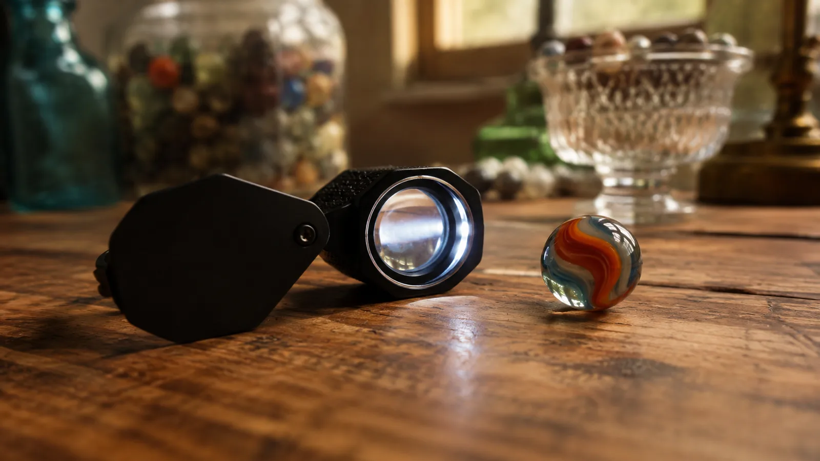 30x Jeweler's Loupe vs a Plain Hand Magnifier for Grading Marbles